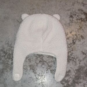 Carter's White Plush Bear Ear Hat